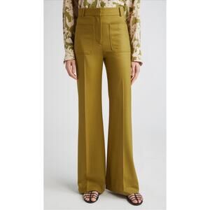 Victoria Beckham Alina Straight Leg Trouser Pants in Willow UK 4 US 0